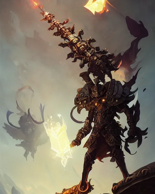 Prompt: Champion paladin in black gold intricate and ornate armor, unreal engine, fantasy art by peter mohrbacher, Greg Rutkowski, Loish, Rhads, radiant halo of light