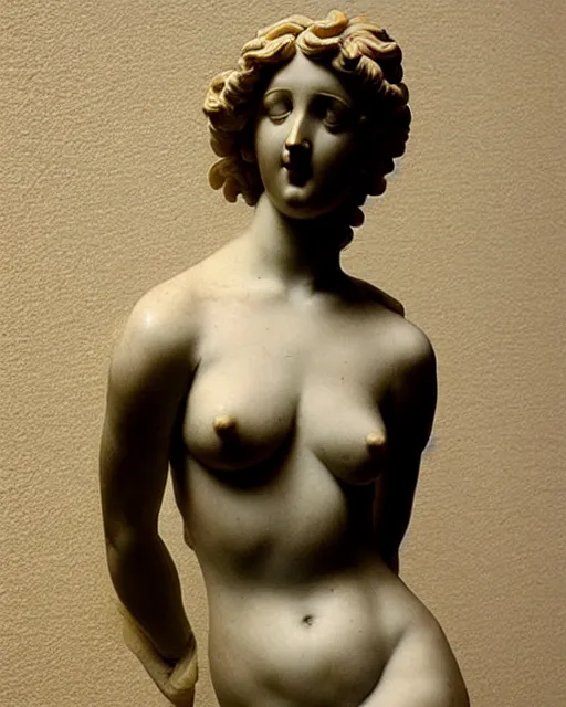 Prompt: “ a detailed elegant female figure sculpture by bernini in 1 9 th century ”