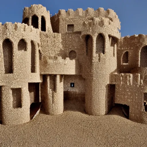 Prompt: castlle made of sand