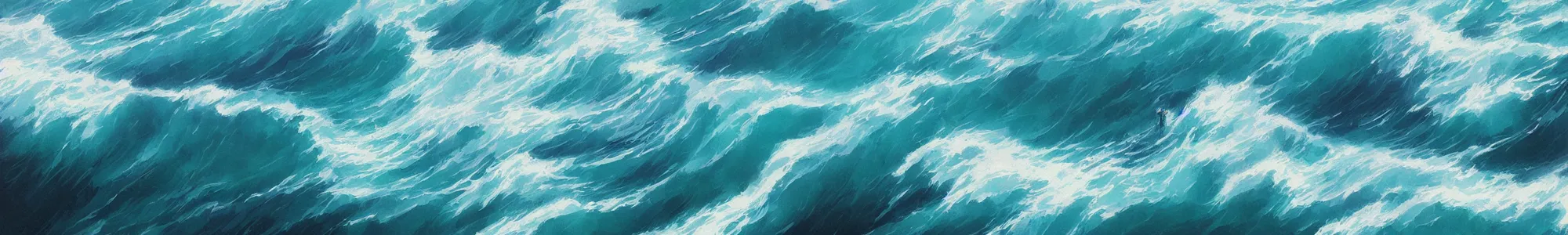 Image similar to reflective waves, teal, turqoise, by studio ghibli and greg rutkowski