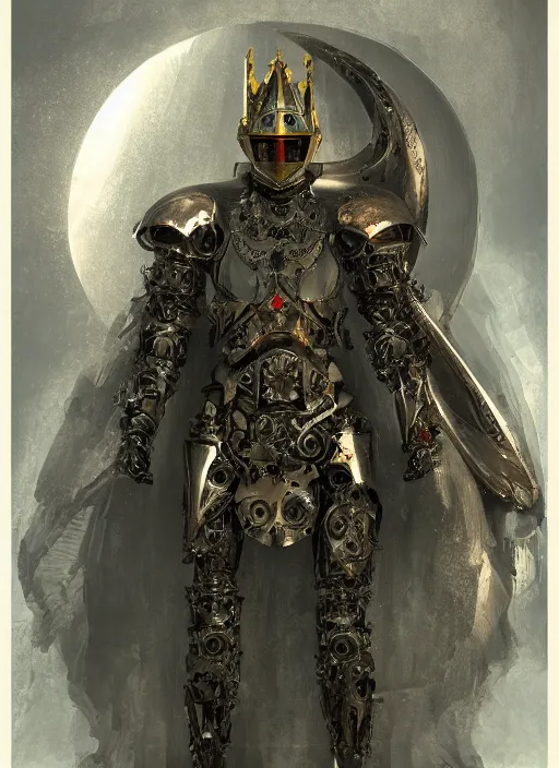 Image similar to portrait of king arthur knight cyborg, geomatric art, modern fine art, fractal, intricate, elegant, highly detailed, digital photography, subsurface scattering, by jheronimus bosch and frank miller and greg rutkowski,