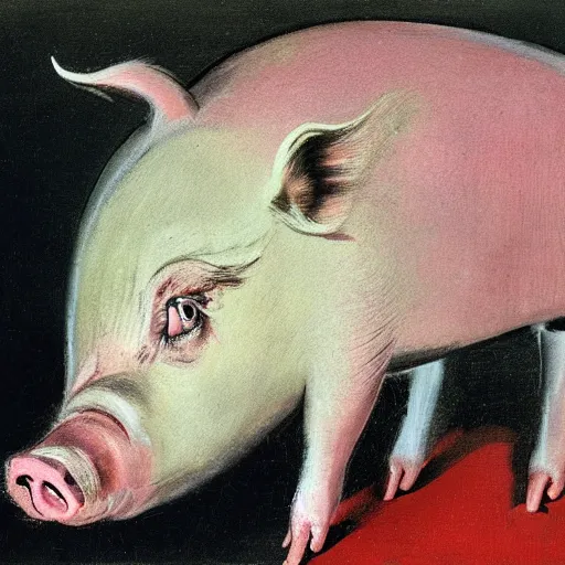 Image similar to pig painted by francis bacon