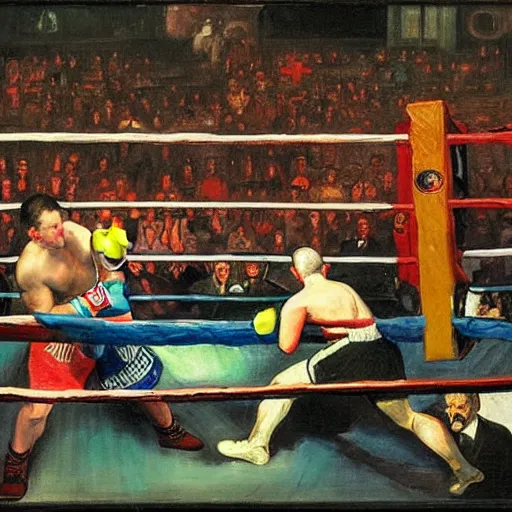 Image similar to a boxing match, by george bellows