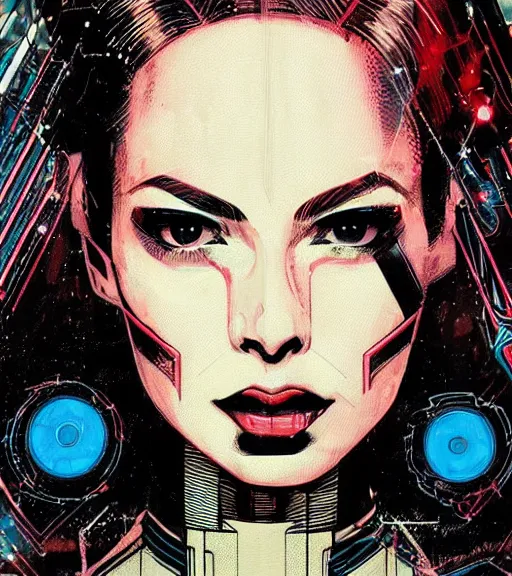 Image similar to portrait of a female android, by DC comics and Sandra Chevrier