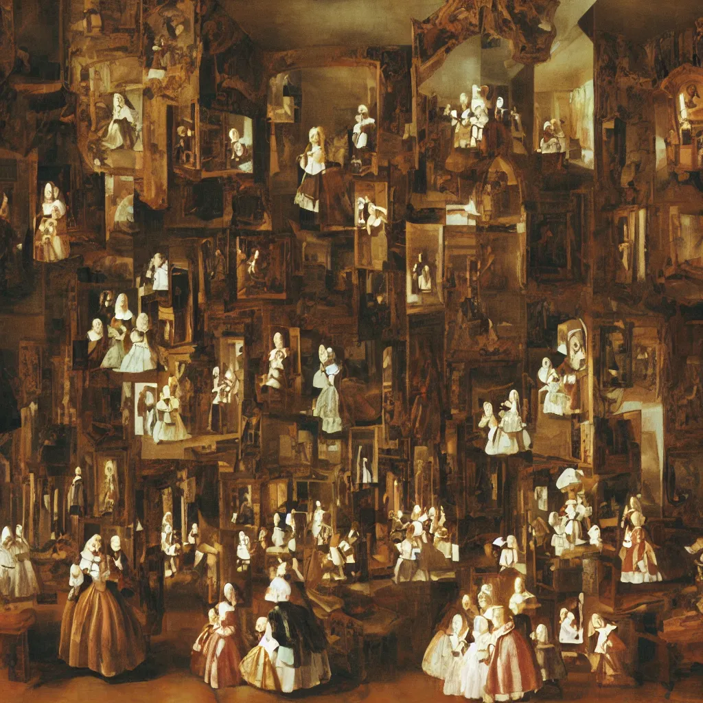 Image similar to las meninas made entirely of jelly candy