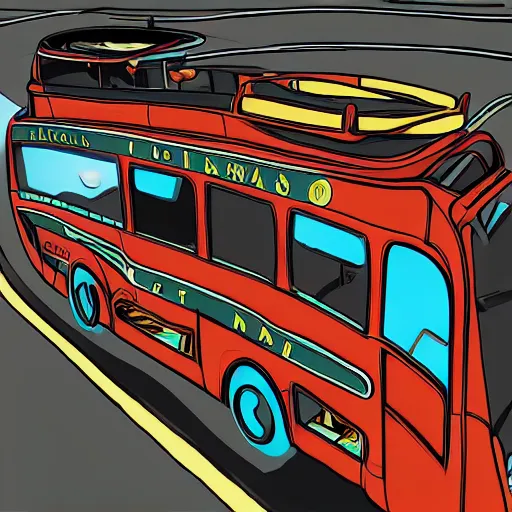 Image similar to cat - shaped bus, digital art