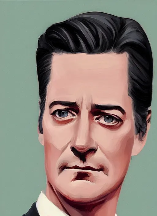 Image similar to portrait of kyle maclachlan as dale cooper by phil noto