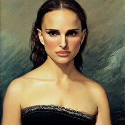 Image similar to Natalie Portman by Gustave Courbet