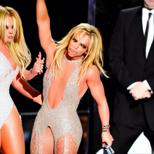 Image similar to britney spears slapping beyonce at the academy awards