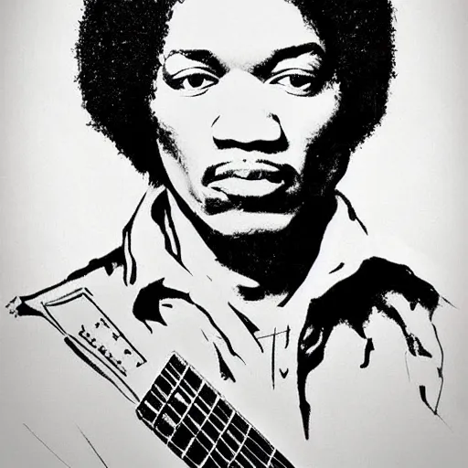 Image similar to jimmy hendrix playing guitar, ultra realistic face and body dimensions, by michelangelo, pinterest