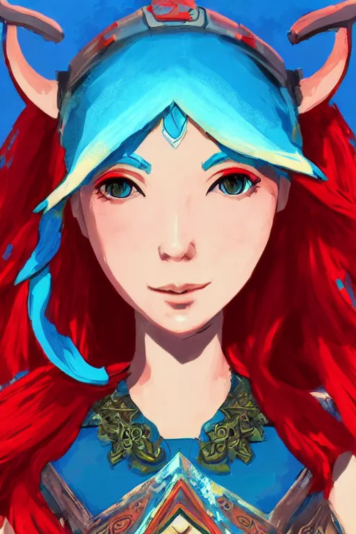 Prompt: an in game portrait of mipha from the legend of zelda breath of the wild, breath of the wild art style.