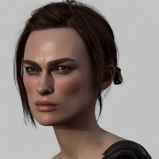 Prompt: highly detailed keira knightley 3 d render work in progress cgsociety zbrush mudbox