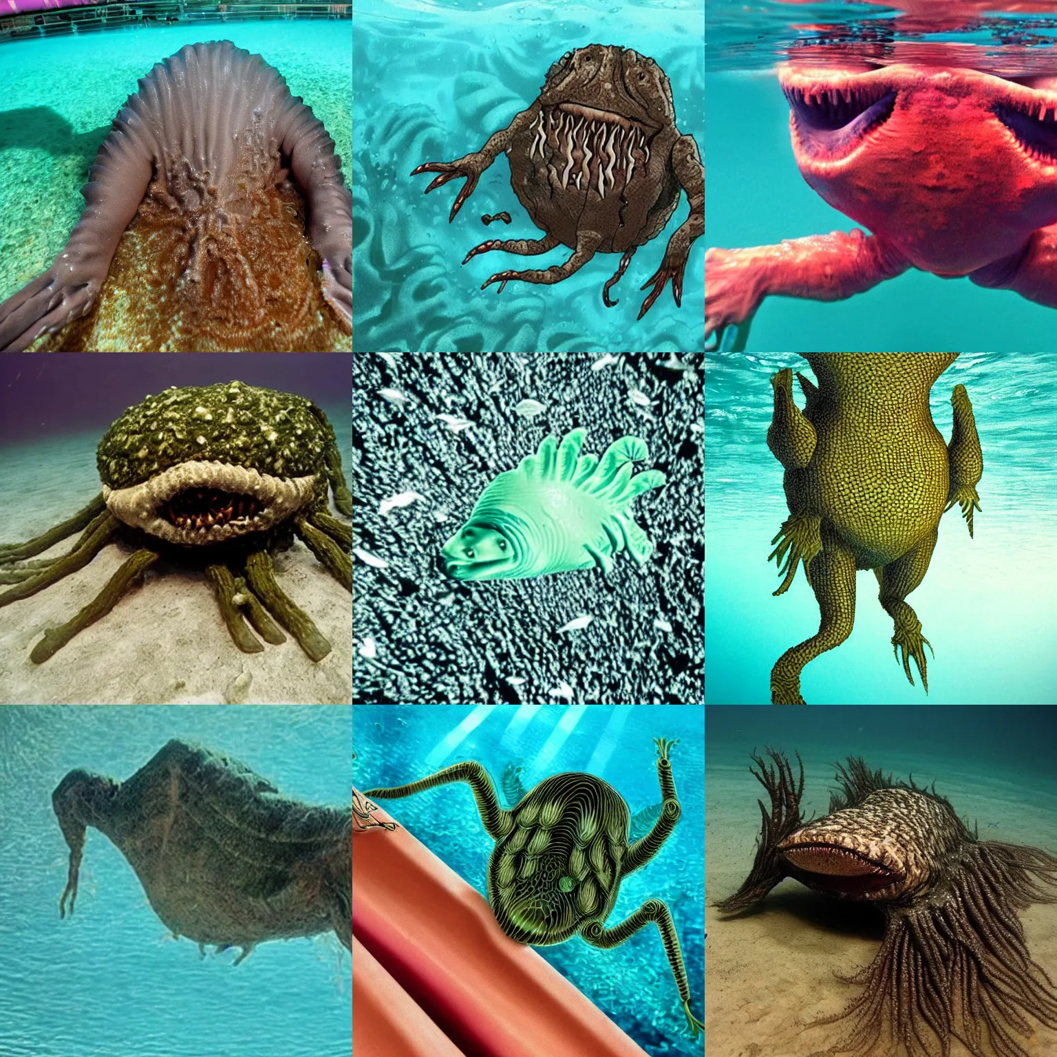 Prompt: the weird creature you can't see under the water that touches your legs when you're swimming