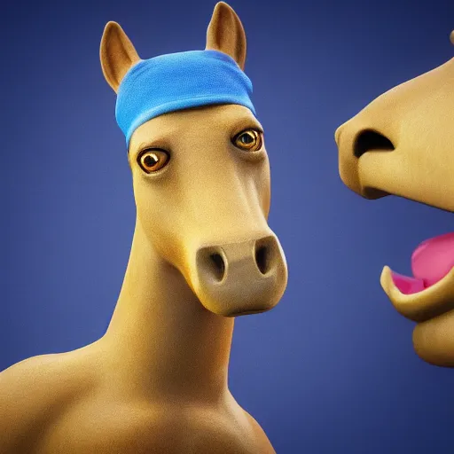 Image similar to ultra realistic 3 d render of bojack horseman