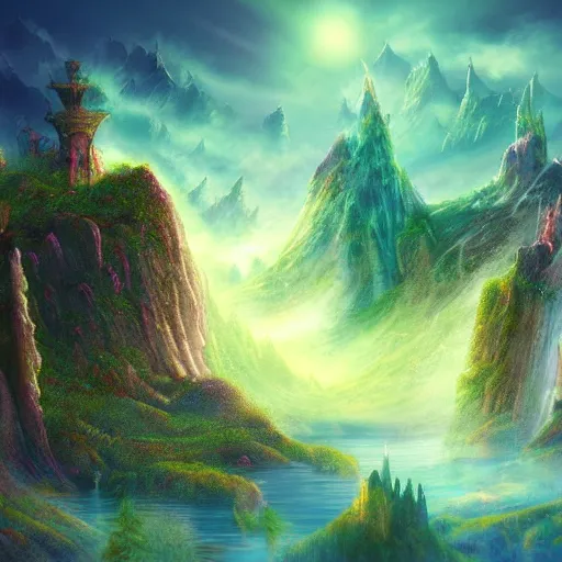 Prompt: mystical fantasy landscape