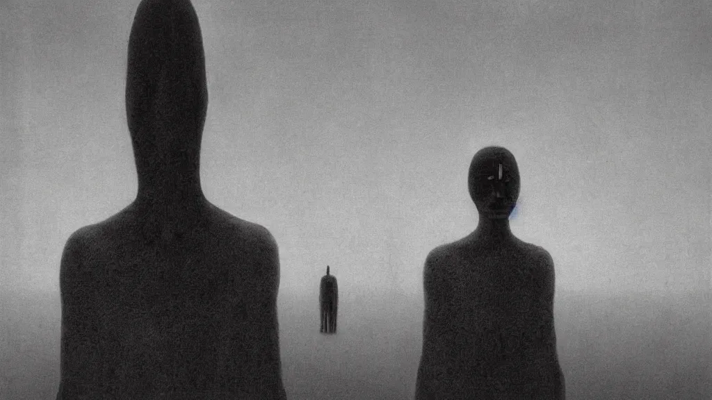 Prompt: the it watches me while I live by Zdzisław Beksiński, film still, cinematic