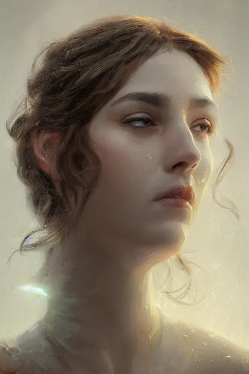 Prompt: greek goddess of ai art, close - up portrait, powerfull, intricate, elegant, volumetric lighting, scenery, digital painting, highly detailed, artstation, sharp focus, illustration, concept art, ruan jia, steve mccurry