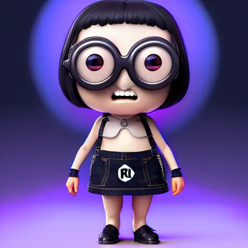 Image similar to minion funko pop, by tom bagshaw and ilya kuvshinov, rtx rendering, octane render 1 2 8 k, maya, extreme high intricate details by wlop, digital anime art by ross tran, medium shot, composition by sana takeda, dramatic lighting by greg rutkowski