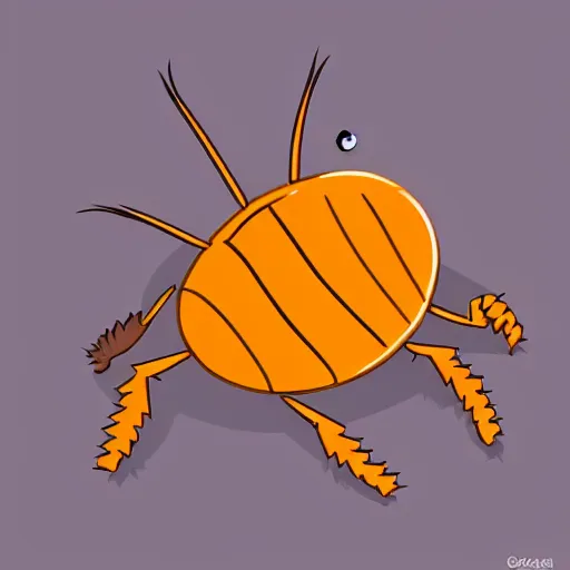 Prompt: cute cockroach character, cartoon style