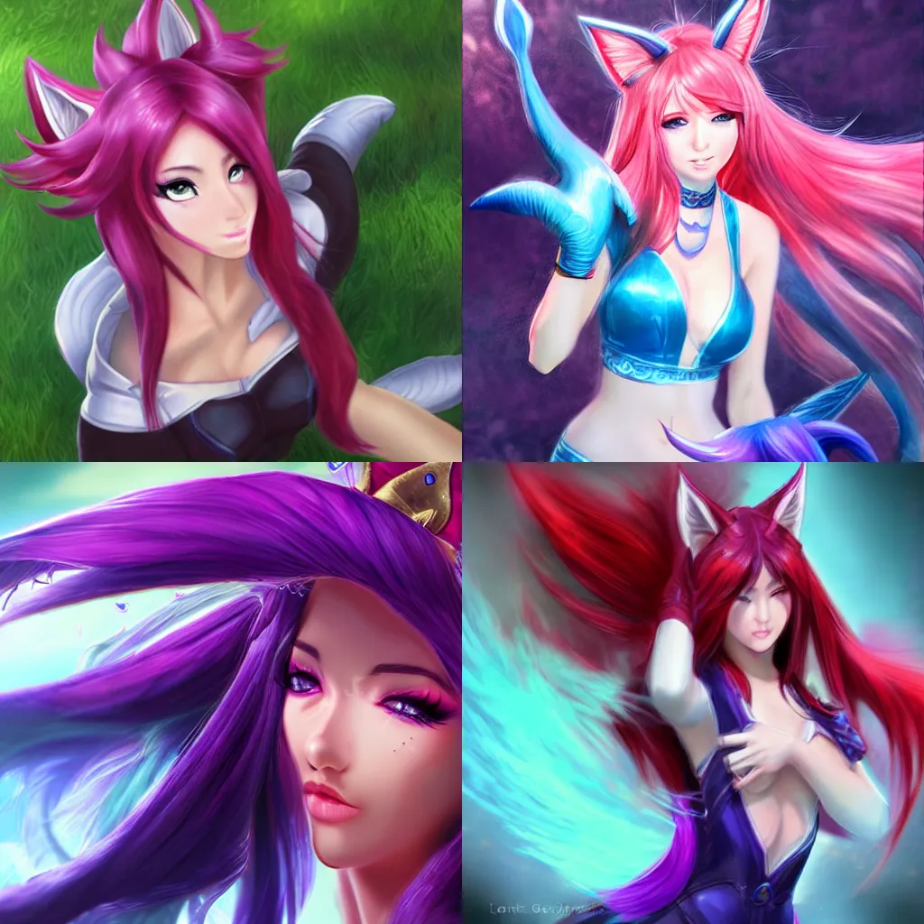 Prompt: Ahri from League of Legends, photorealistic style