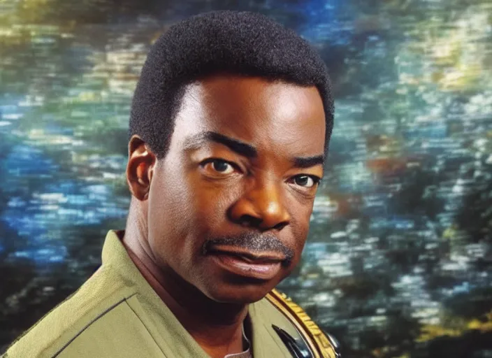 Prompt: hyper realistic ultra realistic photograph of LeVar Burton Lieutenant Commander geordi laforge, wide angle, highly detailed, 8k photograph