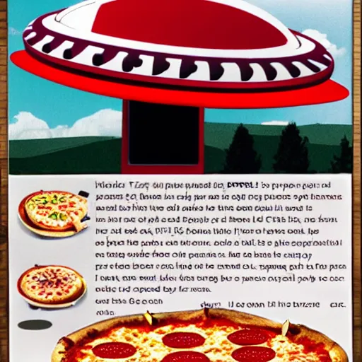 Prompt: pizza hut ufo