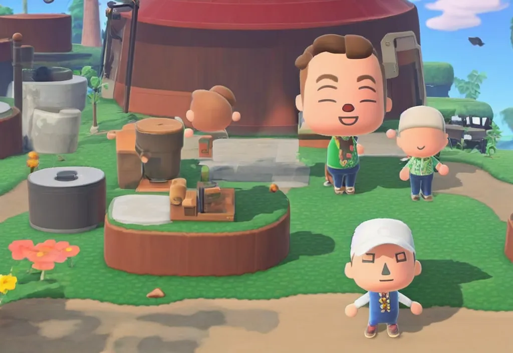 Image similar to elon musk in animal crossing, elon musk in the video game animal crossing, gameplay screenshot, close up, 3 d rendering. unreal engine. amazing likeness. very detailed.