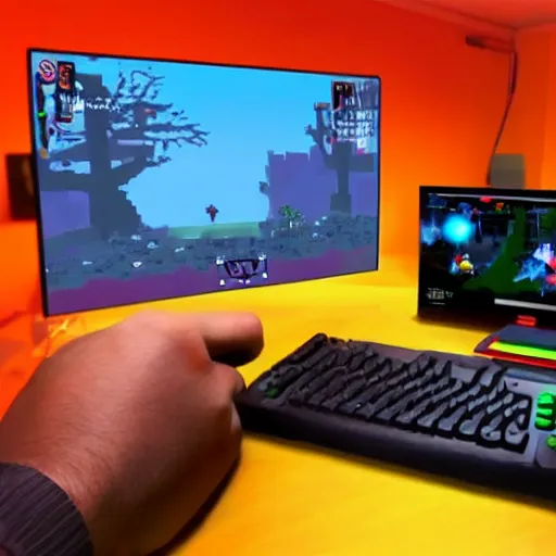 Prompt: unreal engine 5 running on a sinclair zx spectrum