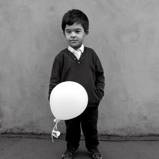 Prompt: a boy with a balloon,