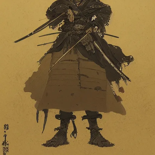 Prompt: detailed,4k,artstation,a samurai by Seb McKinnon hokusai greg rutkowski