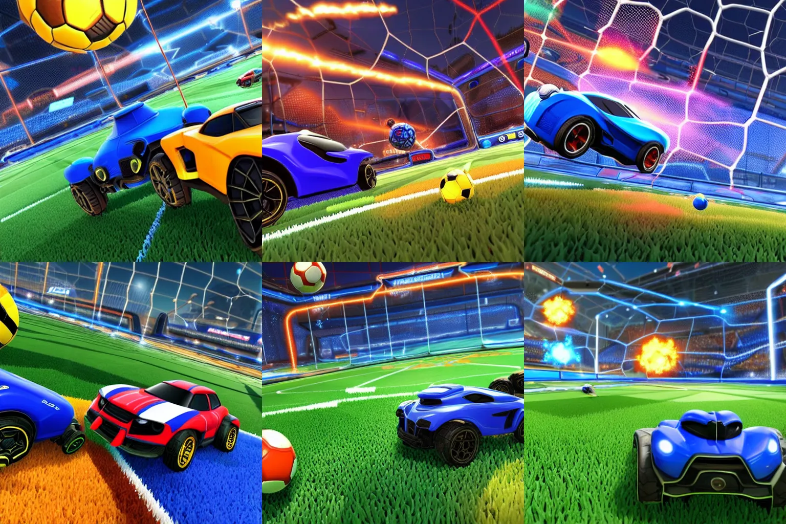 Prompt: realistic image of rocket league, hyper realistic,
