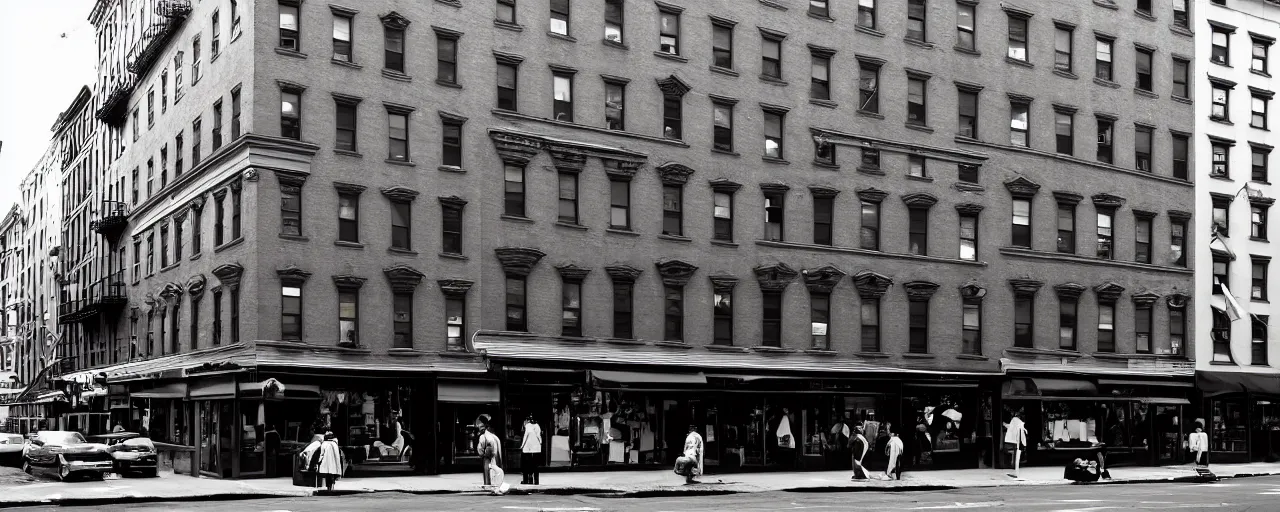 Image similar to building facade. storefronts. city block. new york