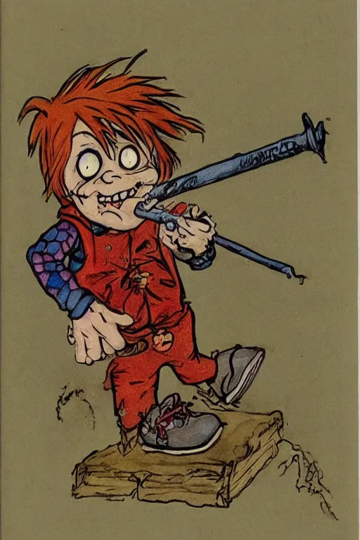 Prompt: Chuckie Finster, by arthur-rackham