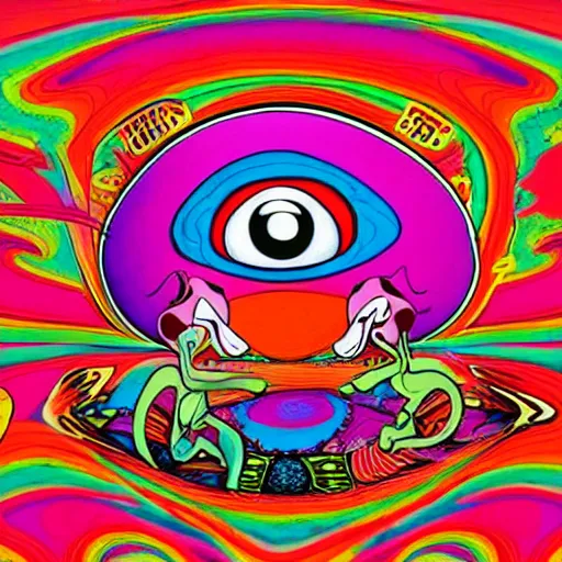 Prompt: ren and stimpy psychedelic dmt trip