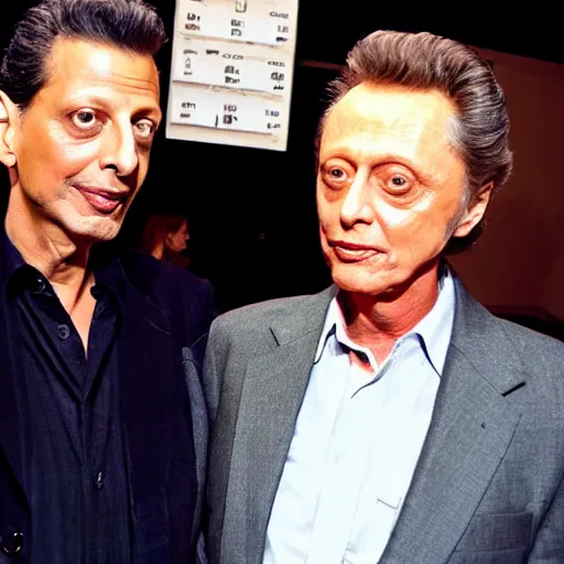 Image similar to jeff goldblum having a special moment with christopher walken