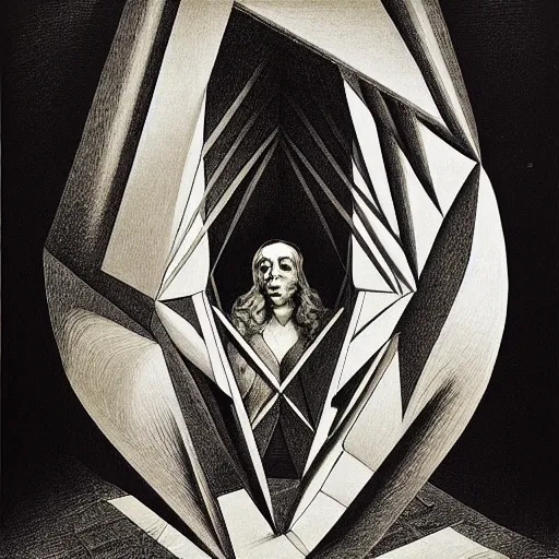 Image similar to lithography on paper secret lair conceptual figurative post - morden monumental dynamic portrait by goya and escher and hogarth, illusion surreal art, highly conceptual figurative art, intricate detailed illustration, controversial poster art, polish poster art, geometrical drawings, no blur