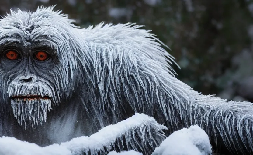 Prompt: hyperrealistic photograph of a yeti