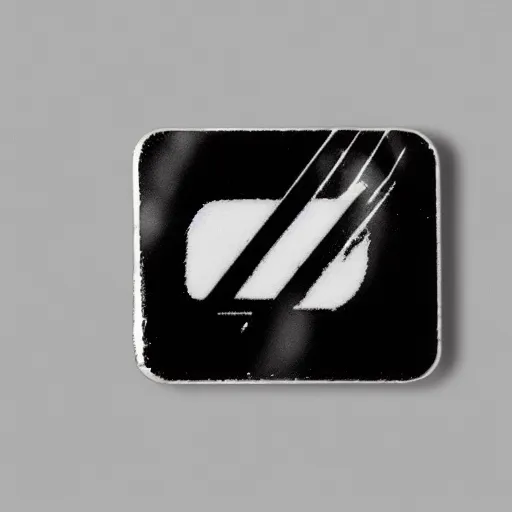 Image similar to a photo of a retro 1 9 7 0 s minimalistic clean fire warning label enamel pin, studio lighting, behance