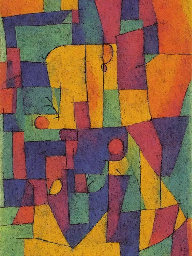 Prompt: a cubism painting by paul klee, pastel colors,