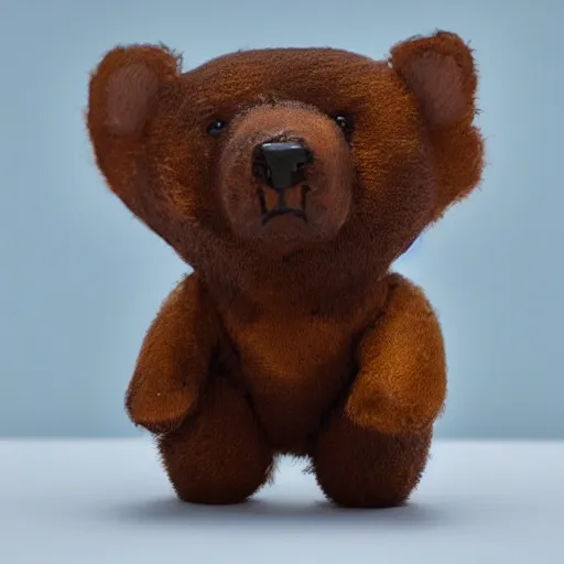 Prompt: bear with a miniature head