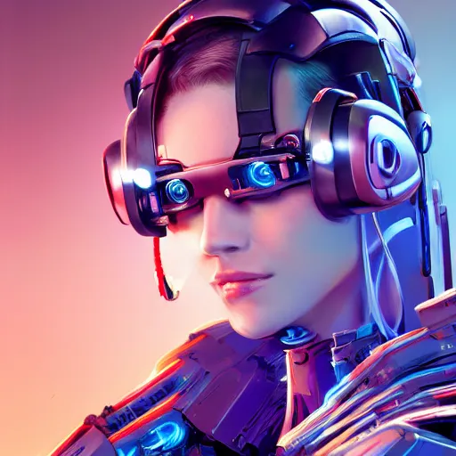 Prompt: a portrait of a beautiful cybernetic girl wearing occulus rift headset, cyberpunk concept art by nick sullo and josan gonzalez and syd mead and masamume shirow and katsuhiro otomo and , digital art, highly detailed, intricate, sci-fi, sharp focus, Trending on Artstation HQ, deviantart, unreal engine 5, 4K UHD image