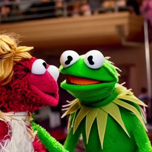 Prompt: muppet cage fighting, hyperrealism stunning photo 8 k, highly detailed, live event.