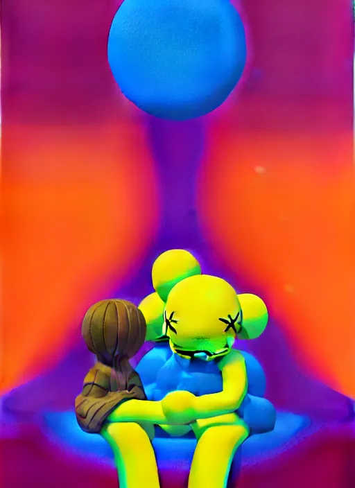 Image similar to beyond wolds by shusei nagaoka, kaws, david rudnick, airbrush on canvas, pastell colours, cell shaded, 8 k