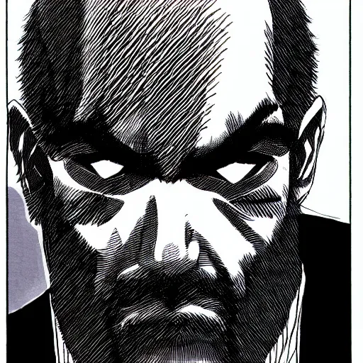 Image similar to Ben Bernanke looking sinister, by Tsutomu Nihei, highly detailed