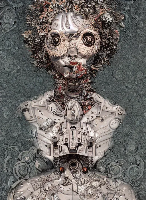 Image similar to Robot goddess painting by Dan Hillier, trending on artstation, artstationHD, artstationHQ, 4k, 8k