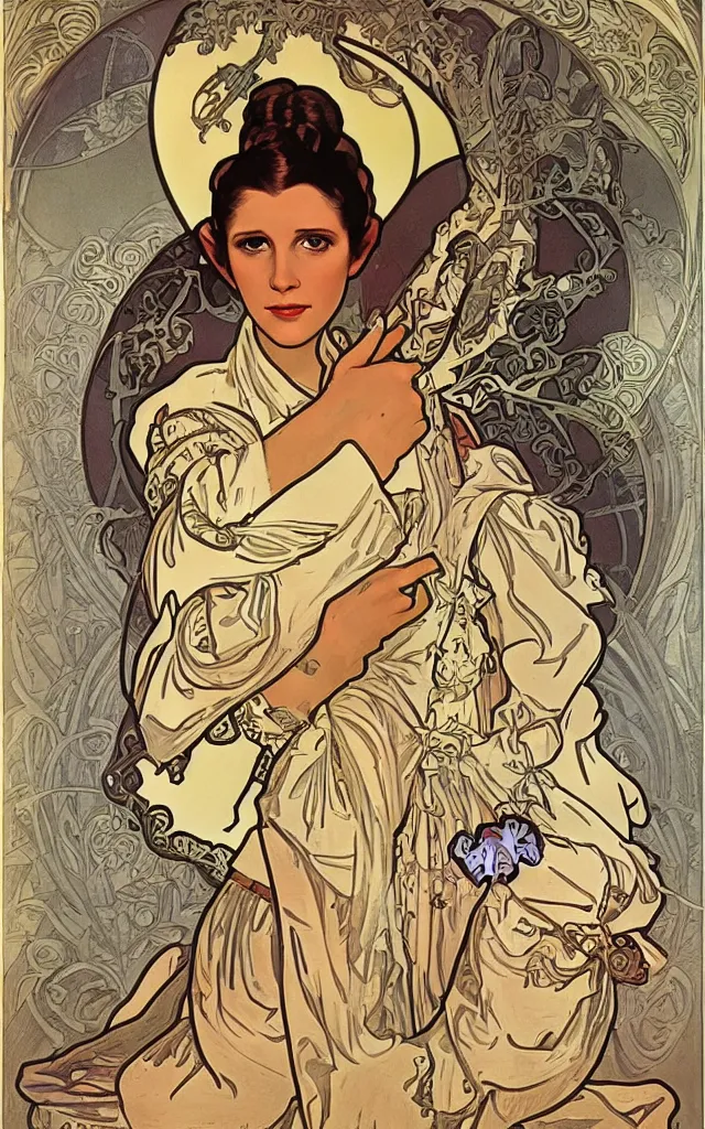 Image similar to Princess Leia by Alphonse Mucha