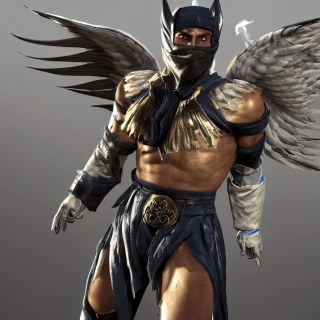 Image similar to biblically accurate angel in mortal kombat, videogame 3d render, 4k, artstation