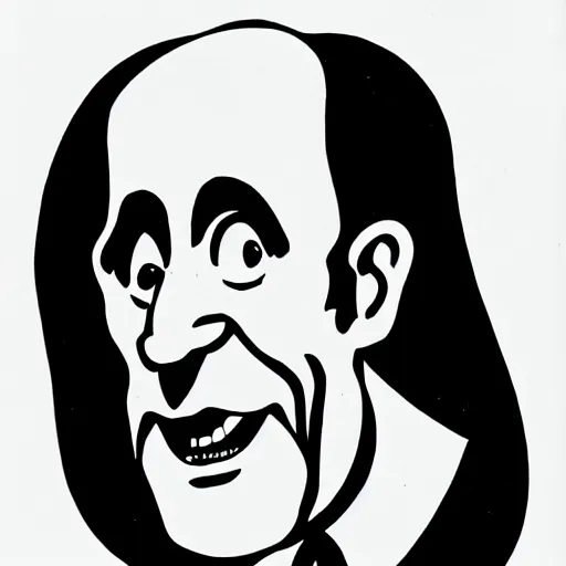 Prompt: caricature of george carlin by al hirschfeld