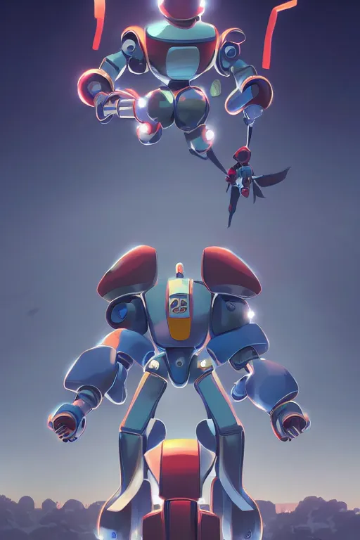 Image similar to metabots medabots medarotto medarot robot minimalist comics, behance hd by jesper ejsing, by rhads, makoto shinkai and lois van baarle, ilya kuvshinov, rossdraws global illumination ray tracing hdr radiating a glowing aura