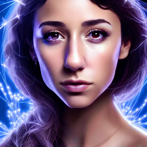 Prompt: beautiful stella maeve magician, in the style of artgerm, tom bagwell, realistic character concept, bird's eye overhead shot, elegant pose, spooky, illustration, symmetrical face and body, volumetric lighting, detailed realistic symmetrical eyes, 8 k, single face, insanely detailed and intricate elegant, autumn leaves